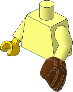Minifig Torso with Arms and Reddish Brown Baseball Glove on Left