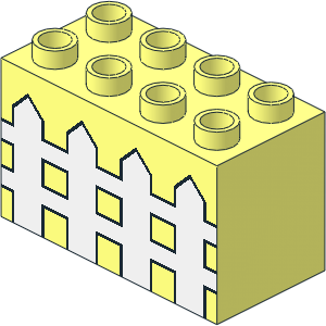 Duplo Brick  2 x  4 x  2 with Fence Pattern