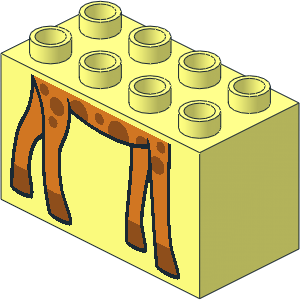 Duplo Brick  2 x  4 x  2 with Giraffe Legs Pattern