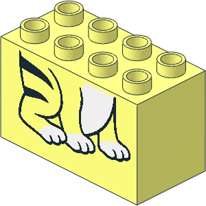 Duplo Brick  2 x  4 x  2 with Tiger Legs Pattern