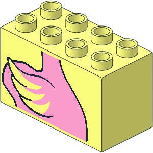 Duplo Brick  2 x  4 x  2 with Flamingo Body Pattern