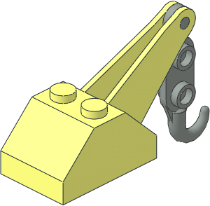 Slope Brick 45  2 x  3 x  1.333 Double with Crane Arm and Light Grey Hook