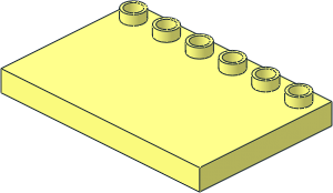 Duplo Plate  4 x  6 with 6 Studs on One Edge