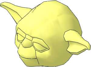 Minifig Head Yoda with Curved Ears Type 2