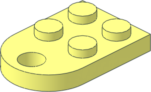 Plate  3 x  2 with Hole