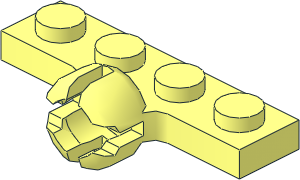 Plate  1 x  4 with Towball Socket Short with  4 Slots