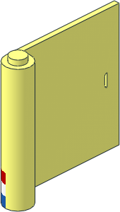 Door  1 x  5 x  4 Right w. rd/wh/bl Stripe & bl Tr. Logo Pattern