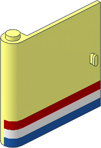 Door  1 x  5 x  4 Left with Red, White and Blue Stripes Pattern