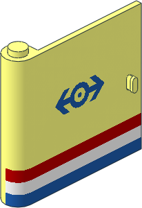 Door  1 x  5 x  4 Left w. rd/wh/bl Stripe & bl Tr. Logo Pattern