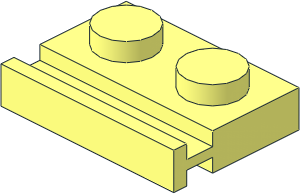 Plate  1 x  2 with Door Rail