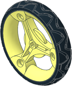 Wheel Rim 14 x 60 with 3 Spokes and 3 Pegholes with Tyre 14/ 20 x 60