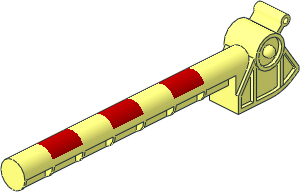 Duplo Train Crossing Gate Crossbar with Red Stripes Pattern
