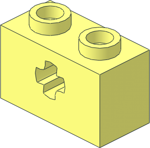Technic Brick  1 x  2 with Semi-Reduced Axlehole