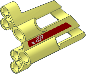 Technic Panel Fairing #2 with White "v8" on Red Background Sticker