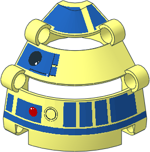 Technic Dome  6 x  6 x  7 with SW Droid Head Quarter with Eye Pattern