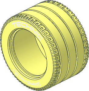 Tyre 50/ 29 x 54 with White "Technic Racing" Pattern