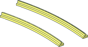 Train Track  4.5V Curved Tapered (Complete 1 Segment)