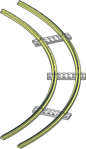 Train Track  4.5V Curved Tapered (Complete 4 Segments)