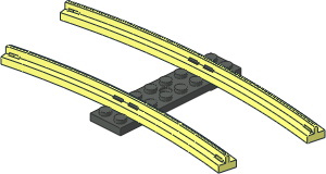 Train Track  4.5V Curved Slotted (Complete 1 Segment)