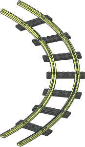 Train Track  4.5V Curved Slotted (Complete 4 Segments)