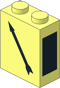 Brick  1 x  2 x  2 w/ Center Stud w/ Train Point Left Pattern
