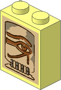 Brick  1 x  2 x  2 with Inside Axle Holder with Eye of Horus Sticker