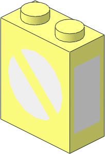 Brick  1 x  2 x  2 with Inside Axle Holder with Train Point Pattern