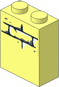 Brick  1 x  2 x  2 with Narrow Bricks Sticker