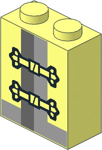 Brick  1 x  2 x  2 with Frog Clasp Closures Pattern