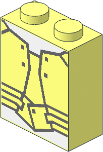 Brick  1 x  2 x  2 with Dark Bluish Grey Outlined Vest and Belt and White Undershirt Pattern