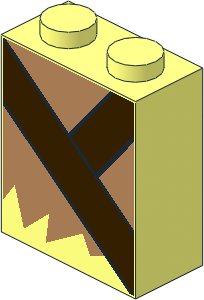 Brick  1 x  2 x  2 with Medium Nougat Fur and Dark Brown Belt Pattern