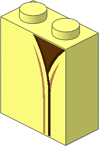 Brick  1 x  2 x  2 with Jedi Robe and Reddish Brown Undershirt Pattern