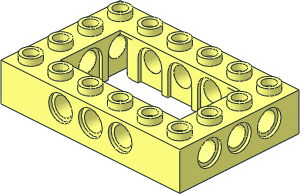 Technic Brick  4 x  6 with Open Centre  2 x  4 with Cross Underside Studs
