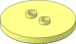 Plate  4 x  4 Round with Groove with Two Open Centre Studs