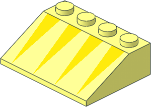 Slope Brick 33  3 x  4 with Yellow Triangles Pattern