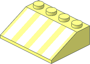 Slope Brick 33  3 x  4 with White Stripes Pattern