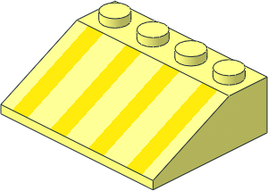 Slope Brick 33  3 x  4 with Yellow Stripes Pattern