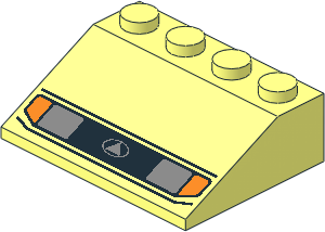 Slope Brick 33  3 x  4 with Headlights and Indicators Pattern