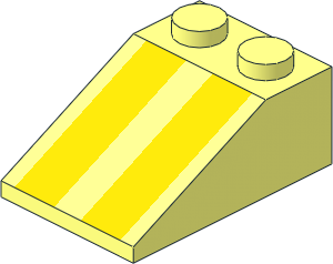 Slope Brick 33  3 x  2 with Yellow Stripes Pattern
