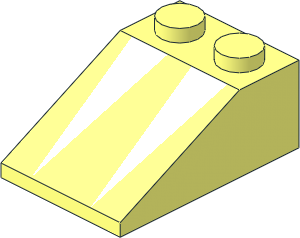 Slope Brick 33  3 x  2 with White Triangles Pattern