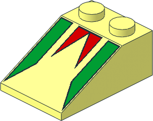 Slope Brick 33  3 x  2 with Freestyle Pennant Pattern