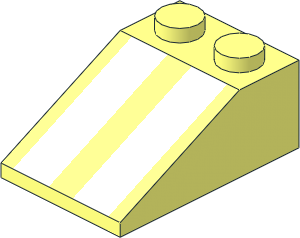 Slope Brick 33  3 x  2 with White Stripes Pattern