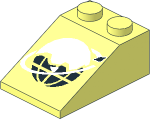 Slope Brick 33  3 x  2 with Ice Planet Logo Pattern