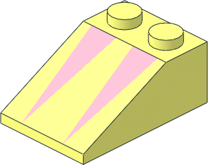 Slope Brick 33  3 x  2 with Pink Triangles Pattern