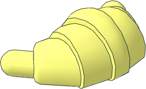 Minifig Food Croissant with Rounded Ends