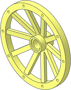 Wheel  3.2 x 43 with 10 Spokes Wooden