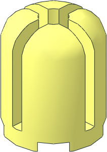 Cylinder  2 x  2 x  2.4 with Dome Top and Slots