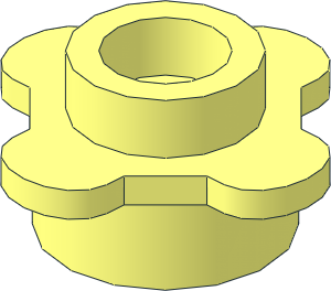 Plate  1 x  1 Round with Tabs