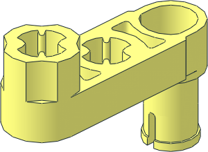 Technic Beam  3 x  0.5 Liftarm with Boss and Pin with Closed Central Axle Hole
