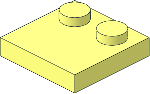 Plate  2 x  2 with 2 Studs on One Edge
